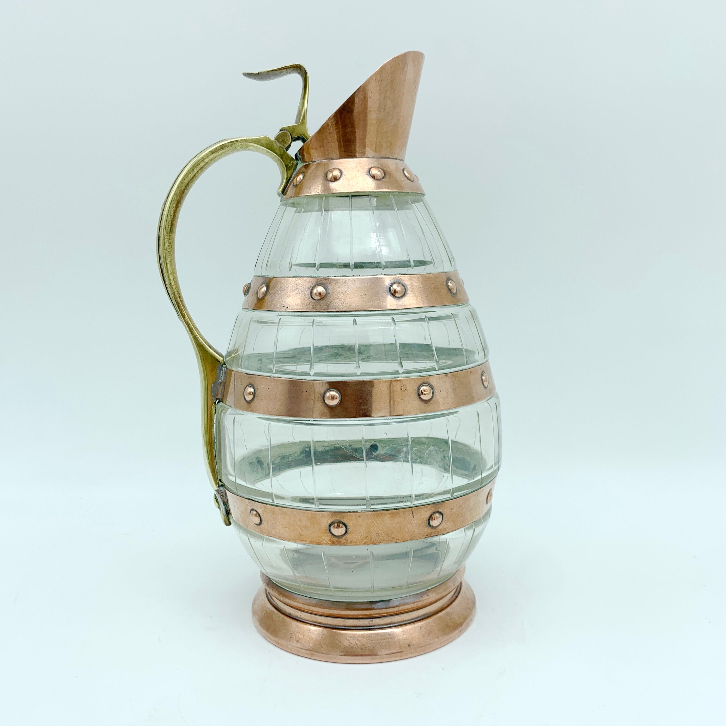 Crystal and copper pitcher Art & Craft Gustave Serrurier Bovy
