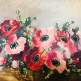 Oil on canvas: Anemones' basket