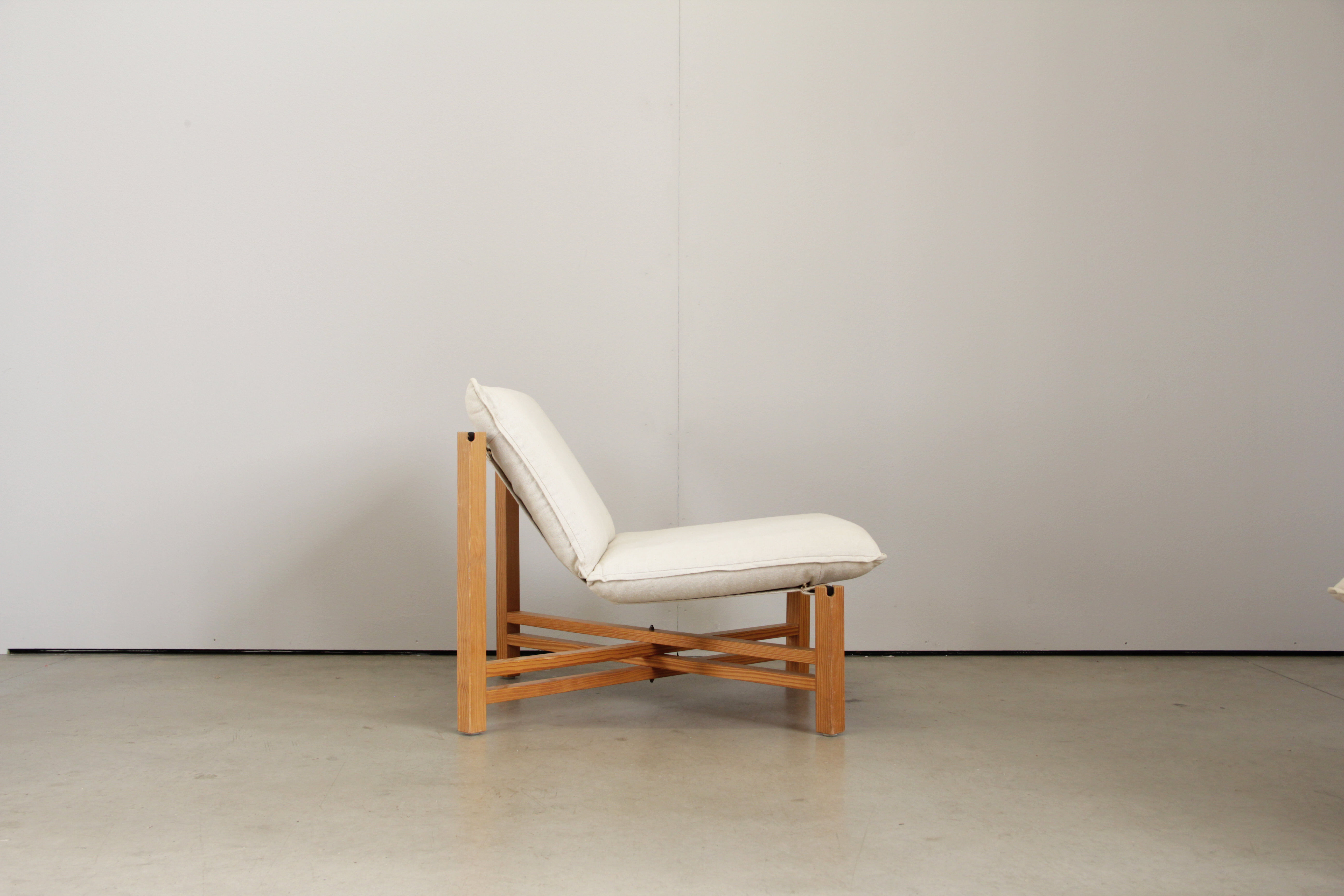 Foldable lounge set in pinewood by Burkhard Vogtherr for Rosenthal