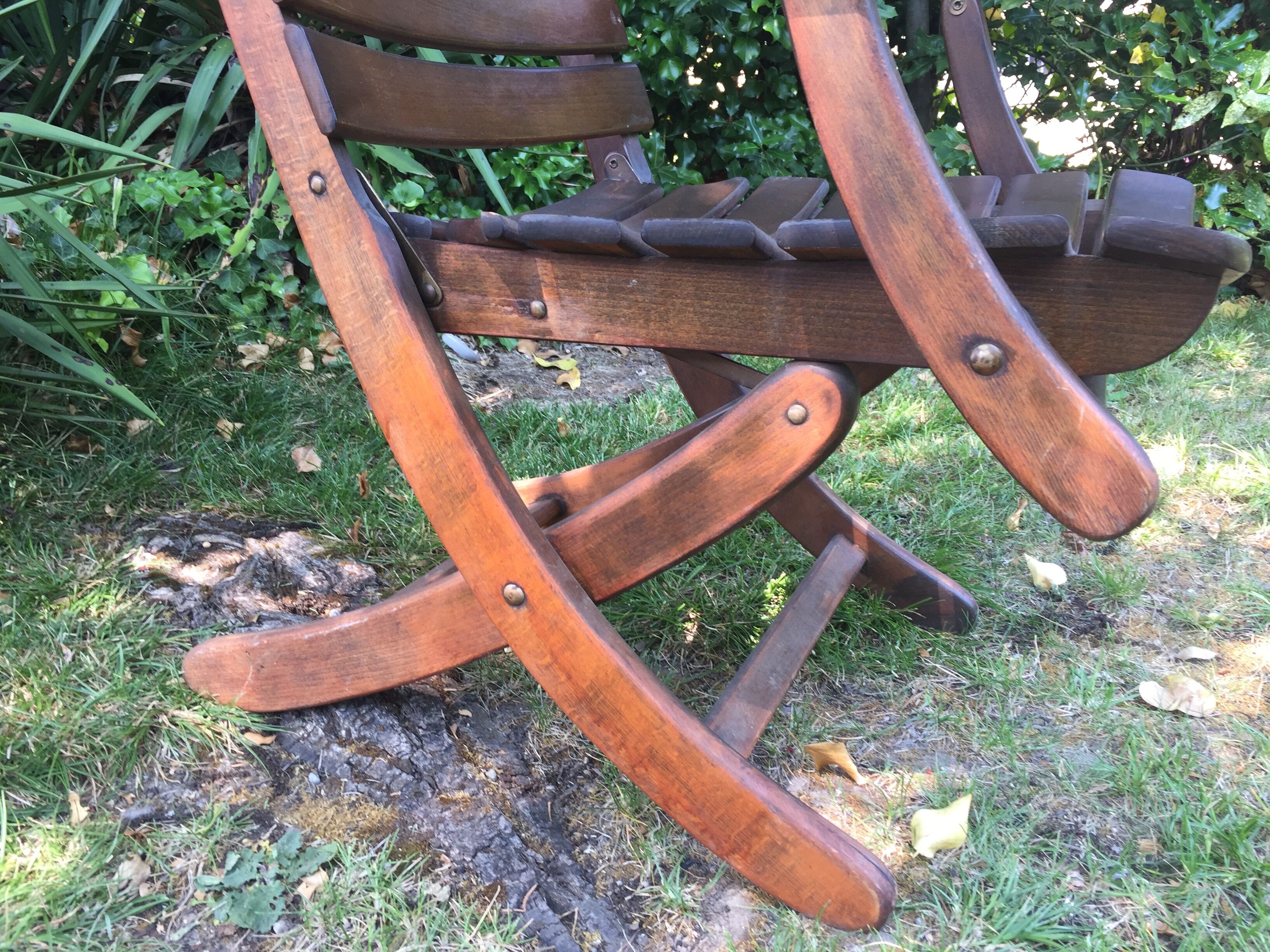 Vintage wooden herlag folding armchair