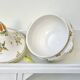 Covered candy jar signed M Malicorne, Moustiers decor