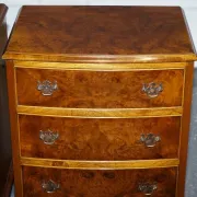 Nightstands in Walnut Burl with Drawers, Set of 2