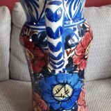 Large vintage vase with floral decoration