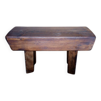 Brutalist bench/stool in solid wood