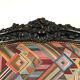 Large Napoleon III bench in blackened wood