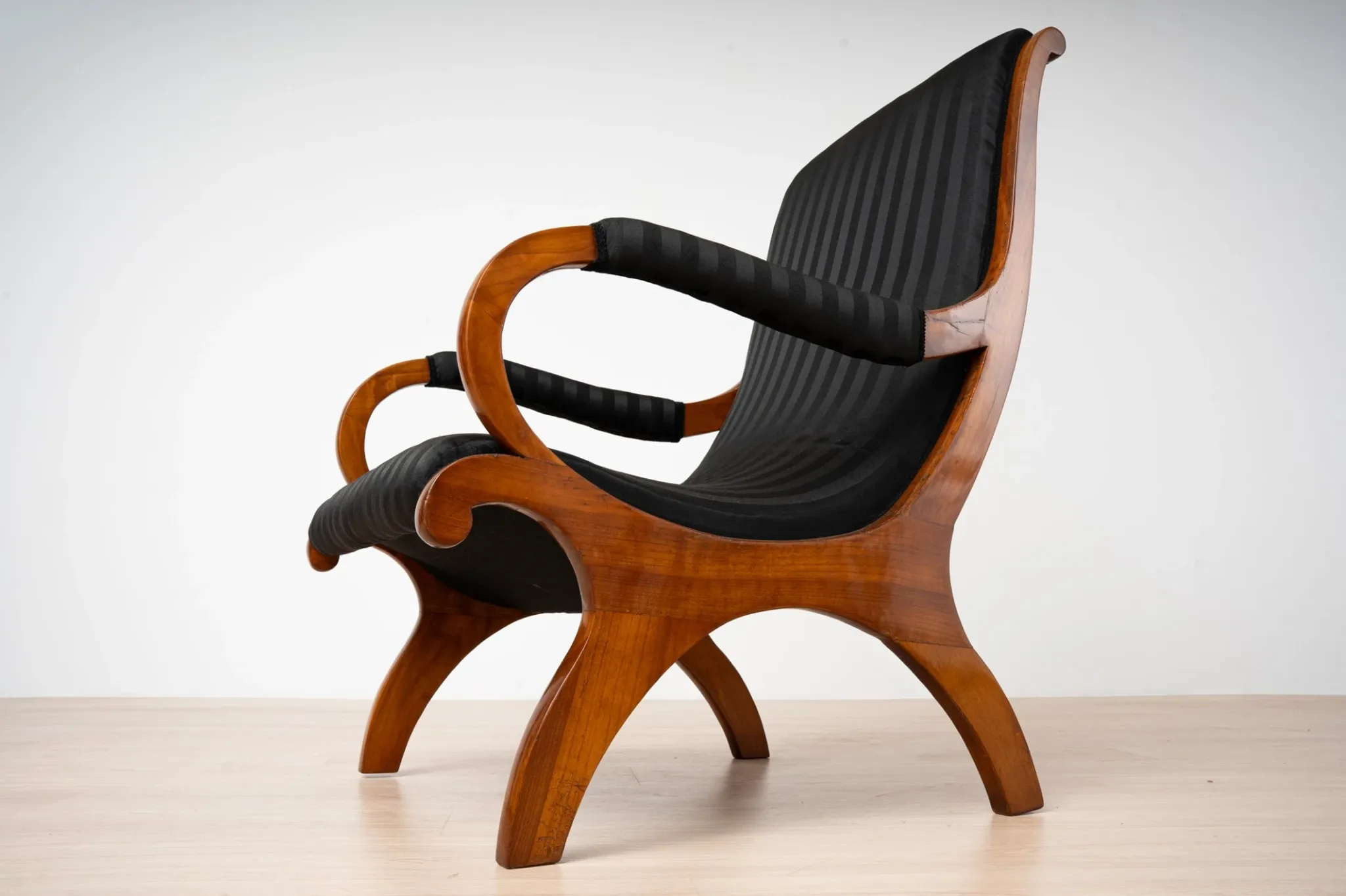 19th-Century Biedermeier Cherrywood Armchair, Germany, circa 1830-1850