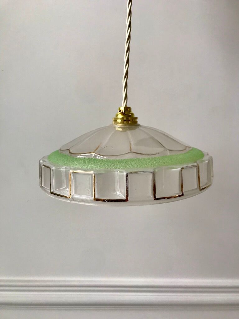 3 green granite glass suspensions 50-60s