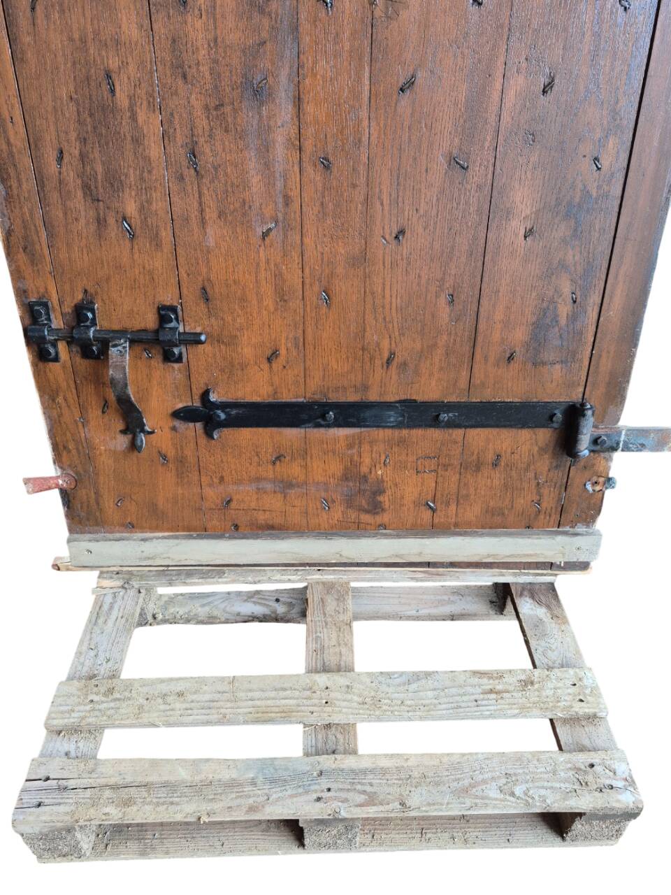 hand-forged studded castle doors + frame from the 1800s/1900s