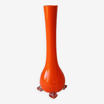 Orange opaline soliflore vase