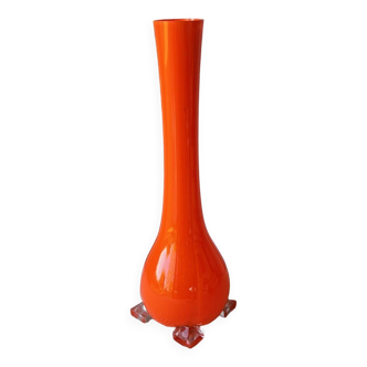 Orange opaline soliflore vase