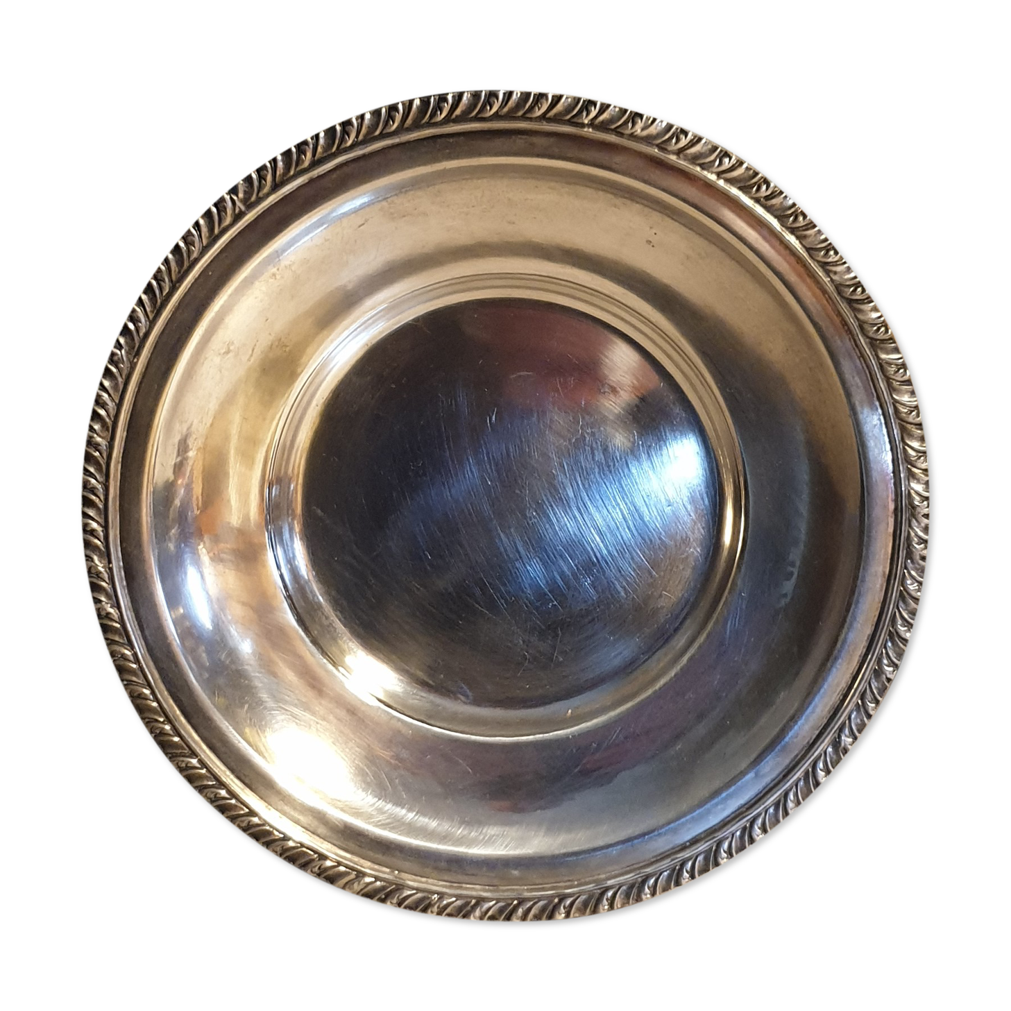 Silver metal serving plate lancel paris