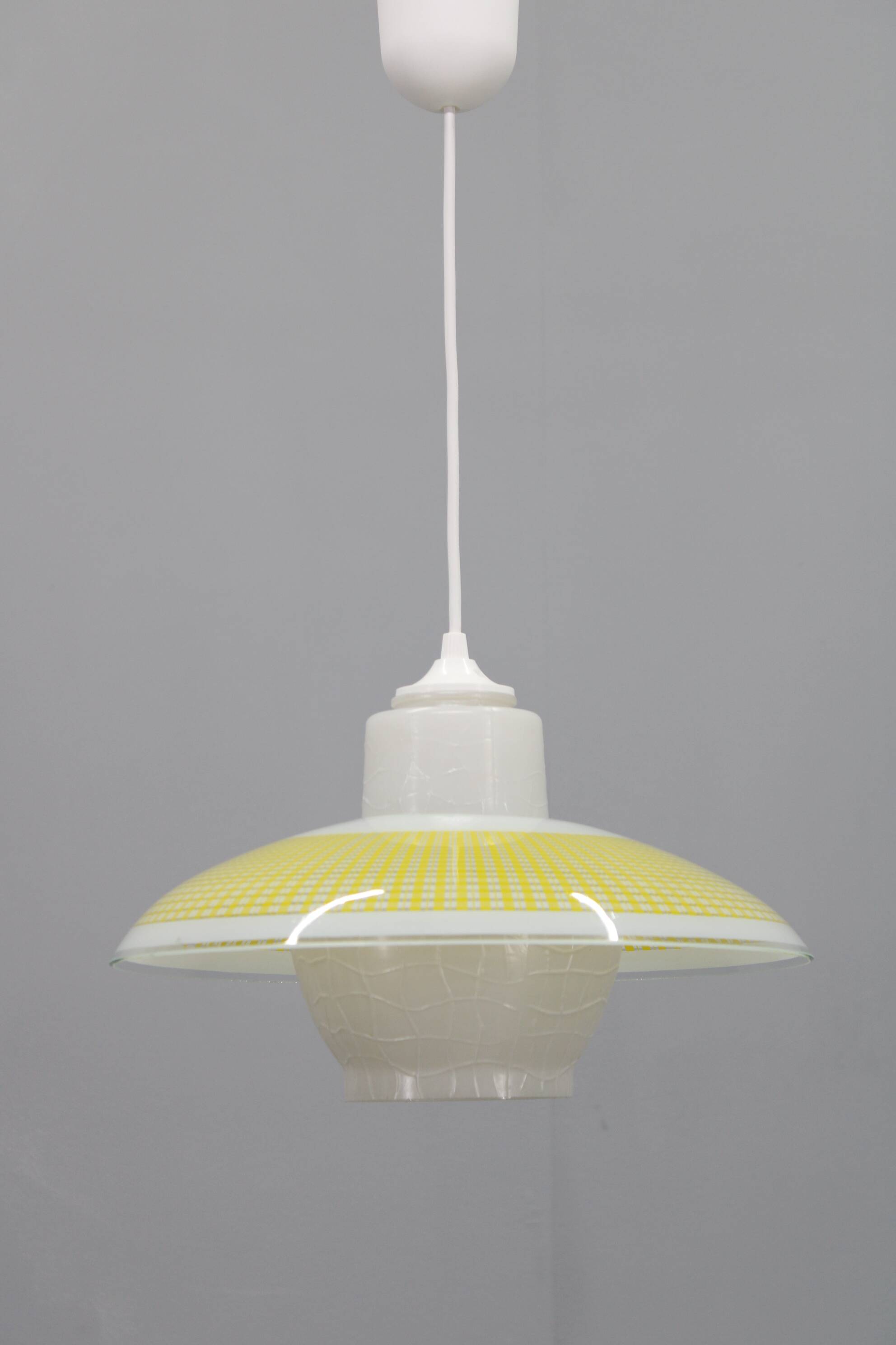 1970s Glass Pendant Light, Czechoslovakia