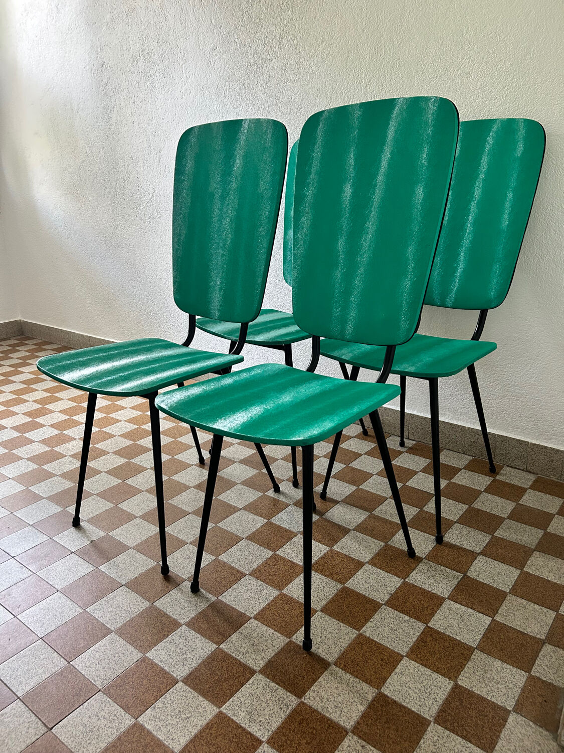 Green skai chairs from the 1950s