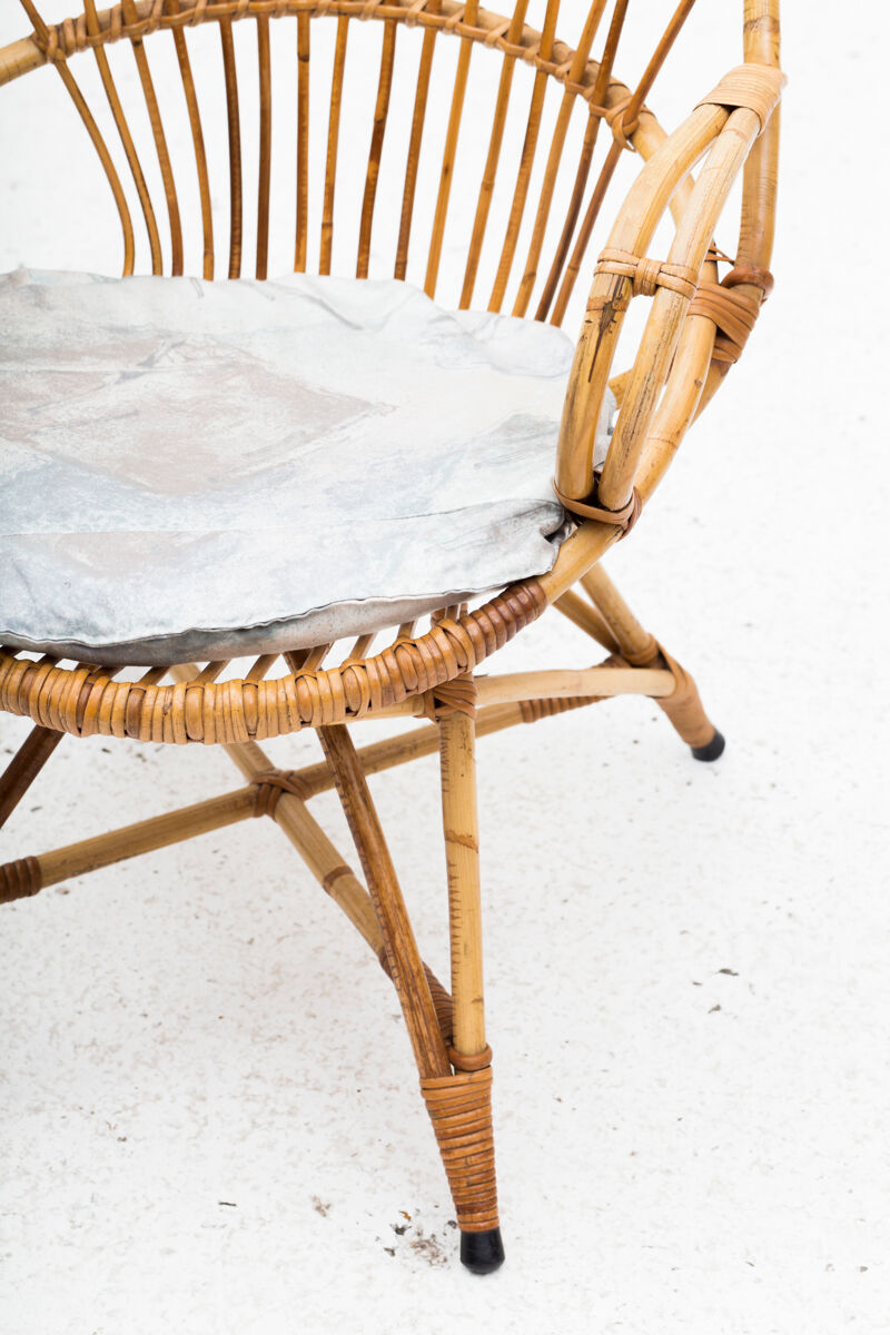 Rattan side chair, Dutch design, 1950’s