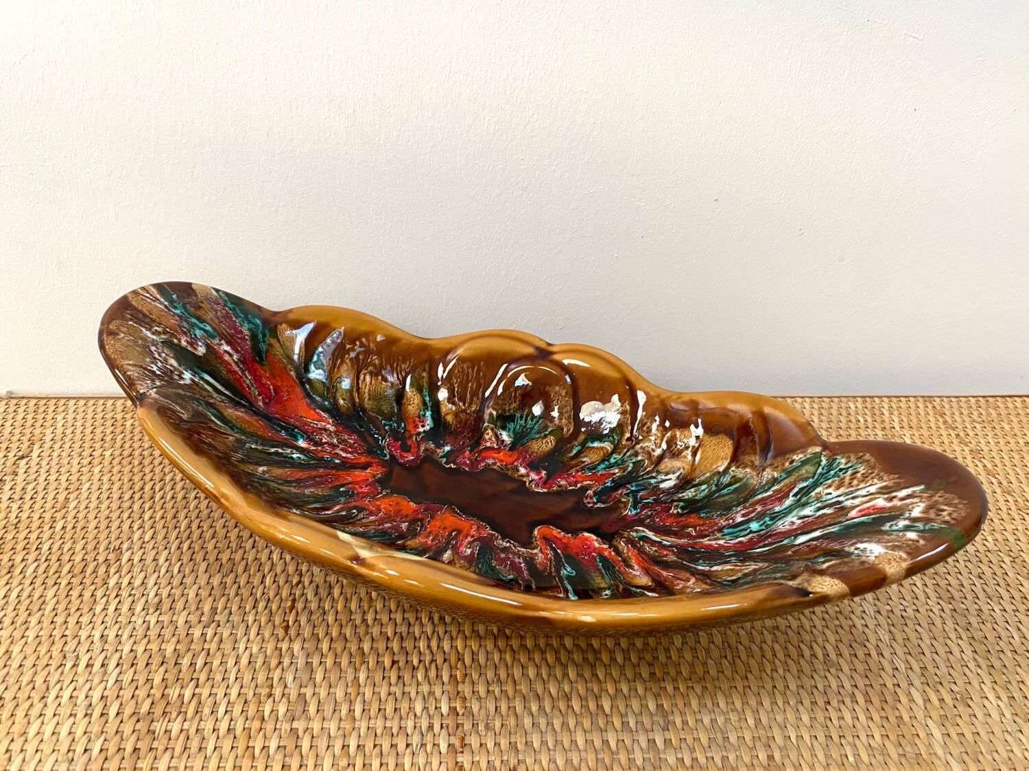 Large vintage dish - Fruit bowl in Vallauris style - 1970s