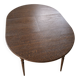 Vintage extendable round table in dark brown wood, Ø100 to Ø140 cm