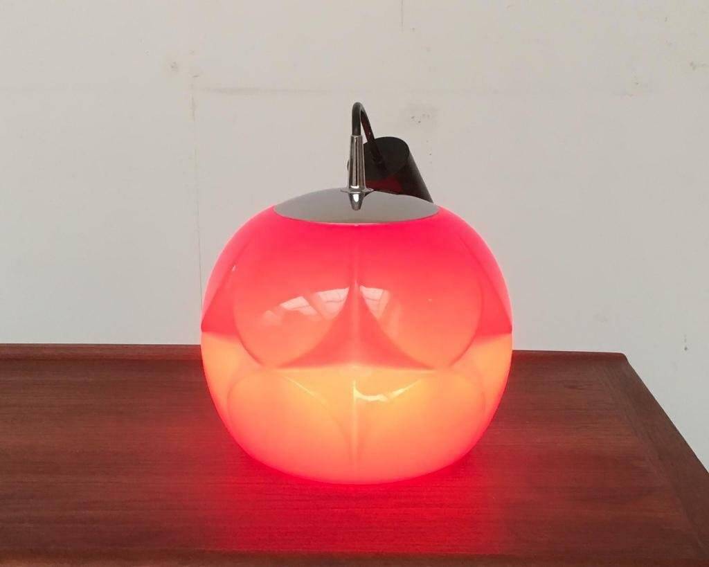 Vintage German space age glass ball pendant lamp by Peill & Putzler, 1970s.
