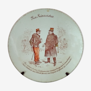 Assiette pour collection en faïence de Lunéville