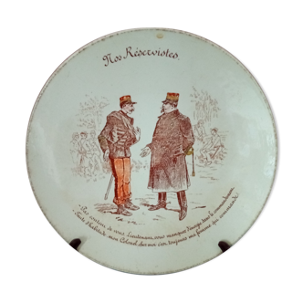 Plate for collection in earthenware of Lunéville