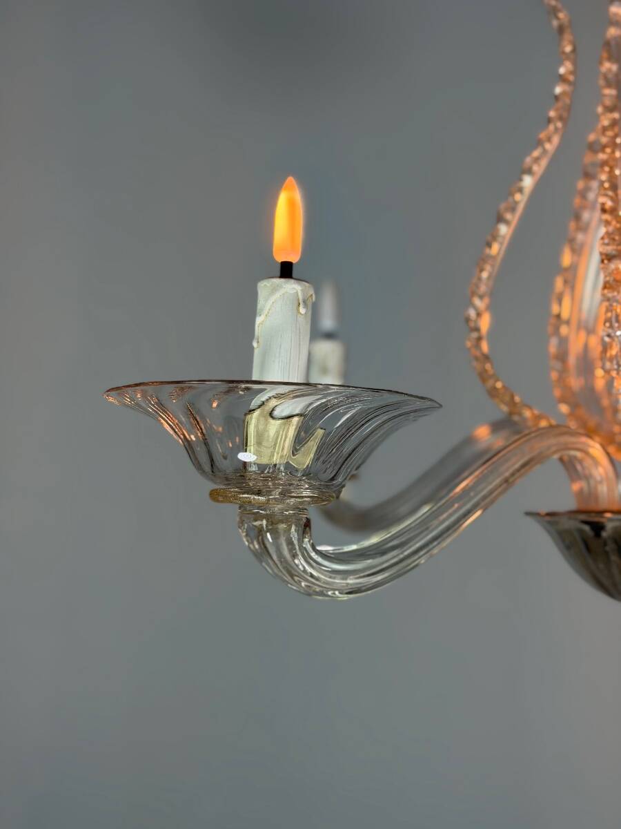 Venetian chandelier made of Murano glass, 5 light arms, circa 1920