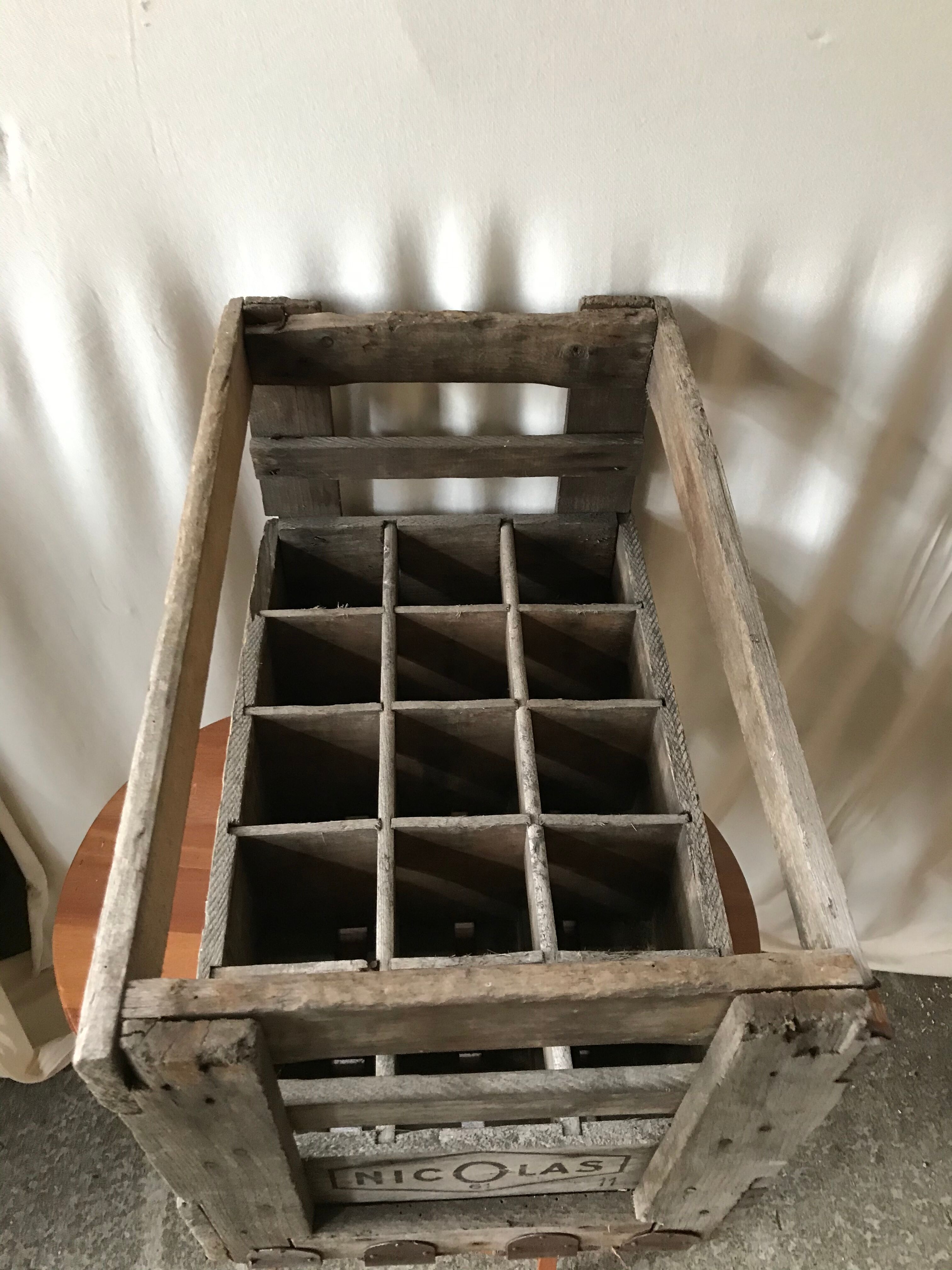 Former caisse casier box bottle holder nicolas 58 deco 15 vintage locations