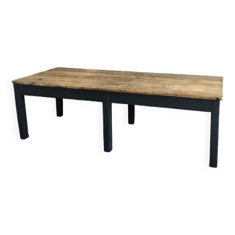 Table de ferme 230 cm - piétement noir - début XXe siècle