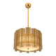 Contemporary Modern Italian Fumè “Tropical” Murano Glass Gold Chandelier