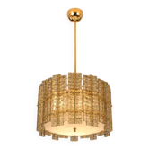Chandelier en verre de Murano fumé "Tropical" en or moderne contemporain italien