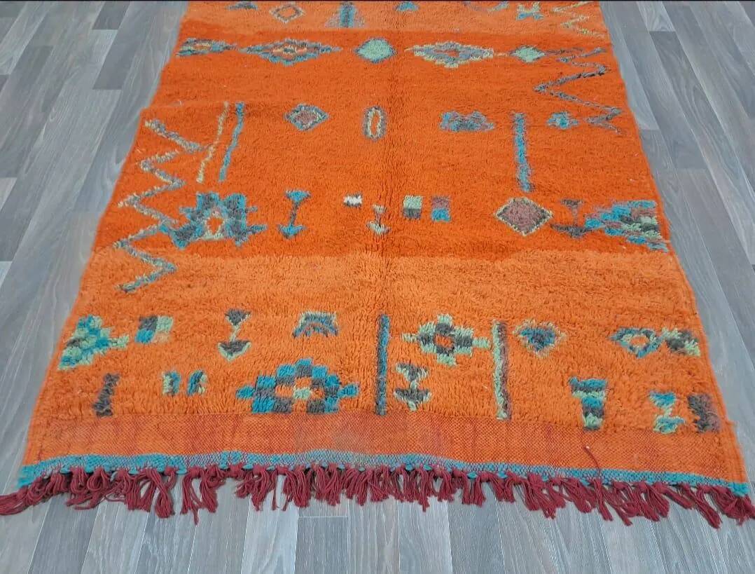 Handmade natural Berber rug 3x2 m