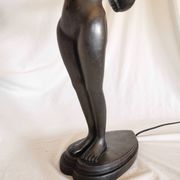 Large lamp, woman with ball, yoga, art deco style, 1980