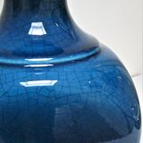 70s cracked blue ceramic lamp