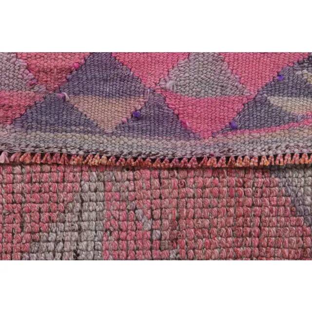 1970s Turkish Oushak Handmade Wool Cotton Pink Area Rug 84x304