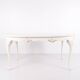 Antique round dining table with extension - Neo Rococo style - white painted with decorative details - 1920s