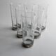 Lot of 6 drinking glasses - silver base, engraved wheat and floral decoration - Italy 1960s