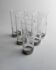 Lot of 6 drinking glasses - silver base, engraved wheat and floral decoration - Italy 1960s