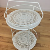 Dessert perforated sheet metal and white wrought iron, round, by Fermob