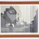 Set of 2 mid-century Erling Juhl wood prints in original larch wood frames / 1960s