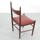 Suite of 4 Scandinavian chairs in Rio rosewood