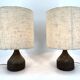 1960s Ceramic Table lamps With Original Fabric Shade From Krösselbach