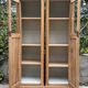 Rare pair of Art Deco glass columns in solid walnut – renovated