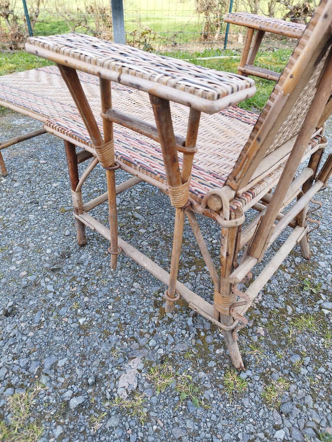 Chaise longue bain de soleil rotin fauteuil