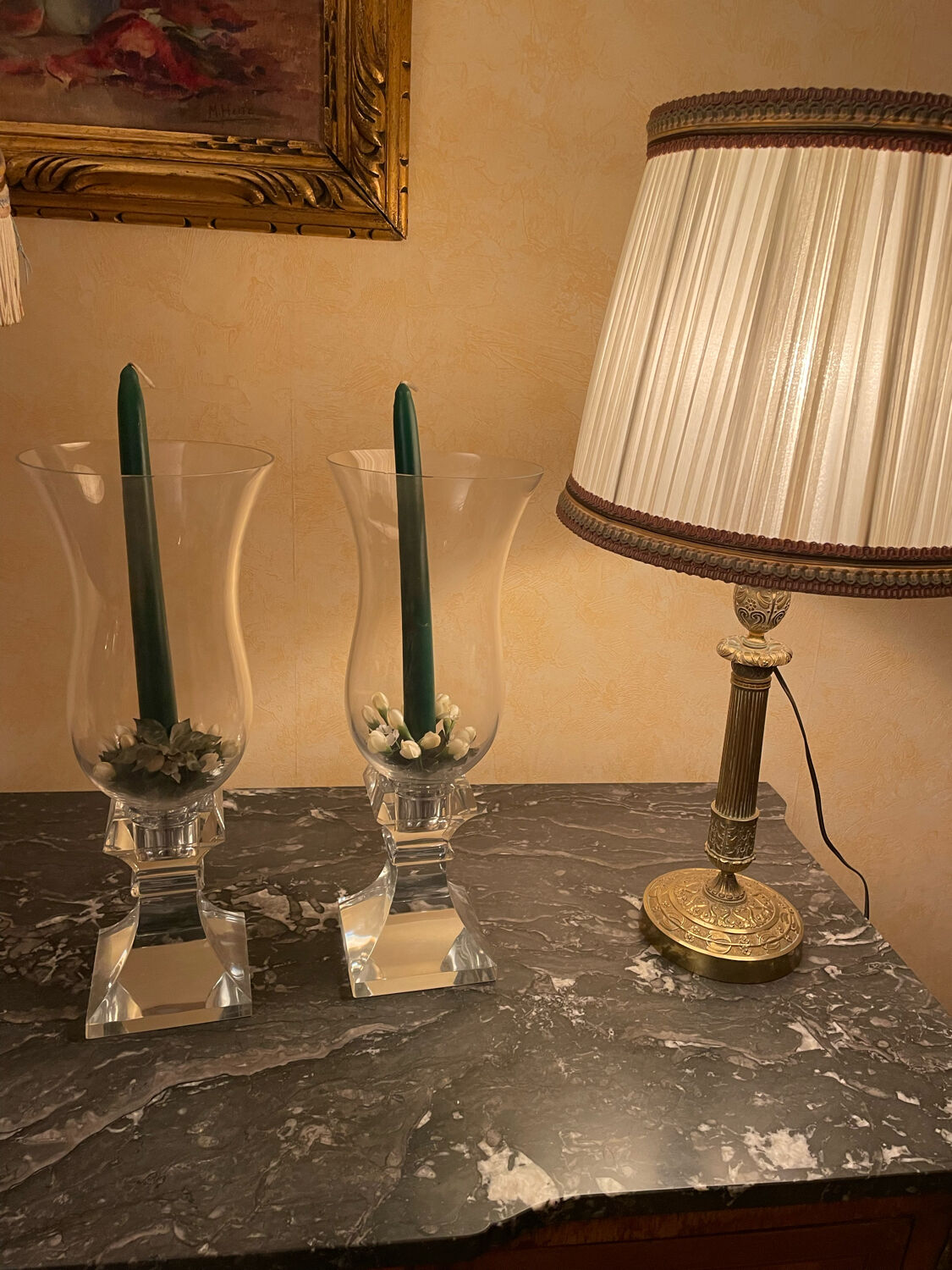 Paire de bougeoirs cristal de sèvres