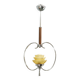 1930s Czech Art Deco Chrome and Frosted Glass Chandelier