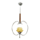 1930s Czech Art Deco Chrome and Frosted Glass Chandelier