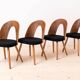 Lot de 4 chaises de salle à manger du milieu du siècle par A.Šuman, retapissées en KVADRAT