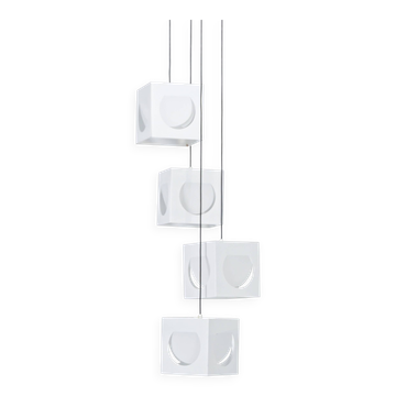 Scandinavian pendant lamp by Shogo Suzuki for Stockmann Orno, 1960s – set of 4 cube lamps