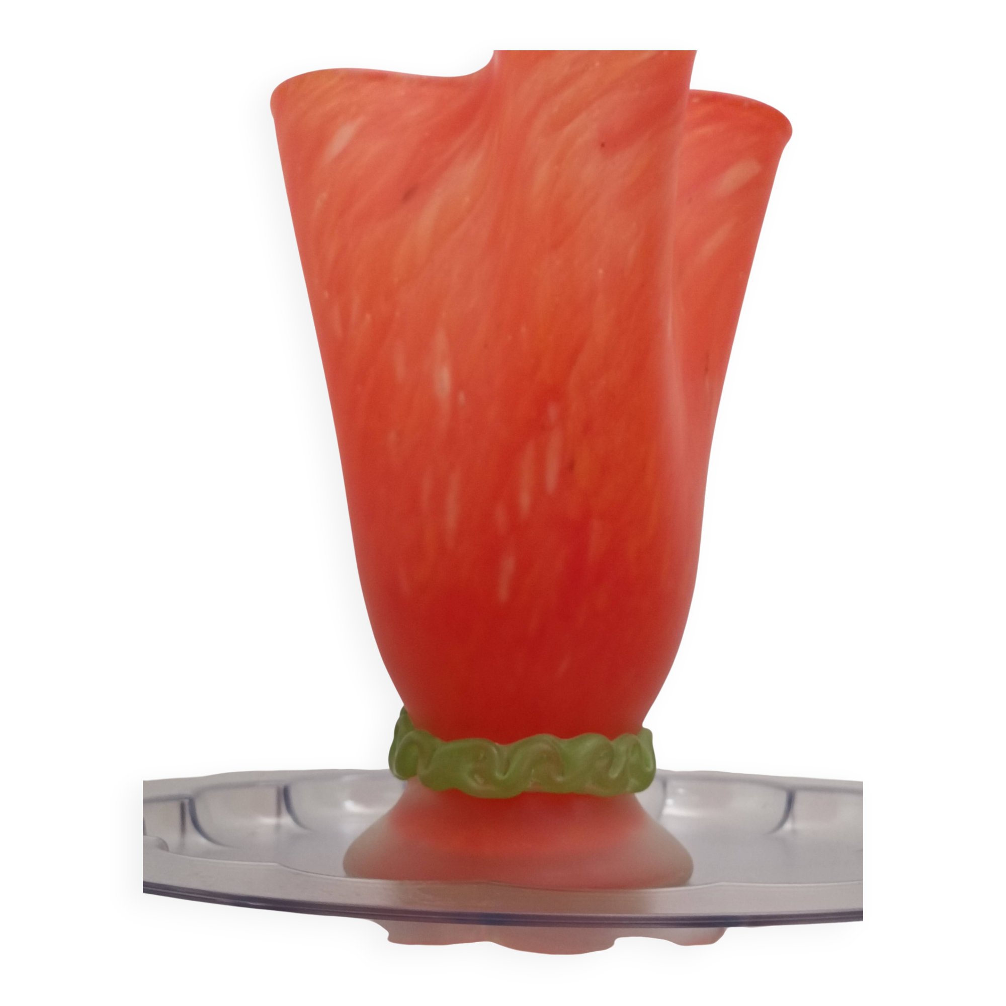 Large glass paste vase France 1960s
