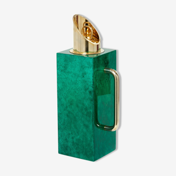 Pichet thermos en parchemin vert et laiton par Aldo Tura 1960