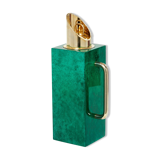 Thermos pitcher in green parchment and brass by Aldo Tura 1960