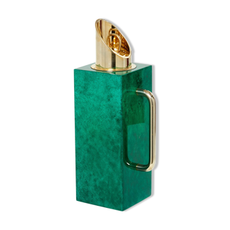 Pichet thermos en parchemin vert et laiton par Aldo Tura 1960